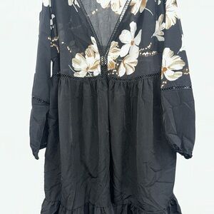 SHEIN Black Floral Dress
